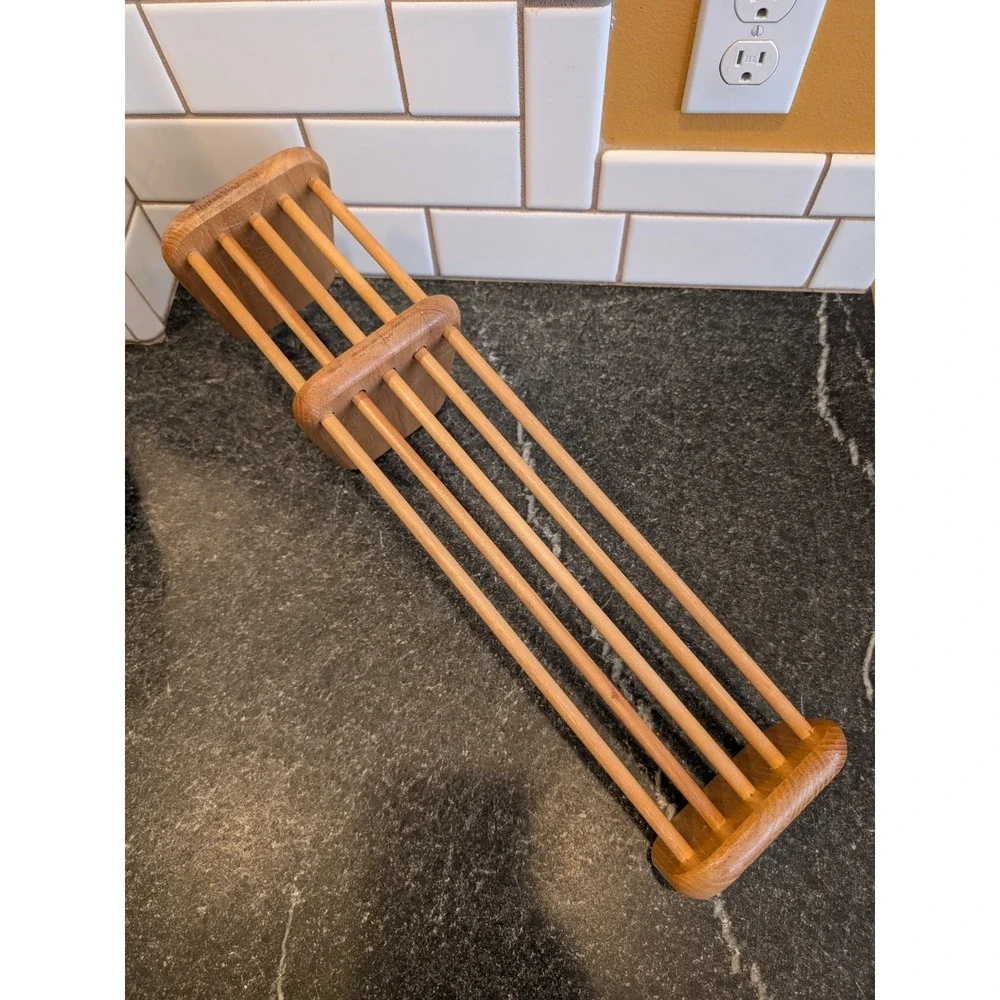 Vintage Wood Adjustable Desktop Bookshelf Sliding Divider Expandable Book Rack
